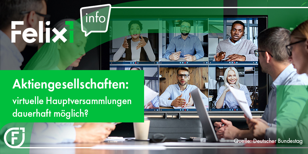 felix1_de's tweet image. Künftig können #Aktiengesellschaften ihre #Hauptversammlungen #virtuell durchführen. Der #Bundestag hat einen entsprechenden Gesetzesentwurf von SPD, Grünen und FDP angenommen.

👉 Zur Meldung: bundestag.de/dokumente/text…

#felix1 #felix1news #aktiengesellschaft #ag #hauptversammlung