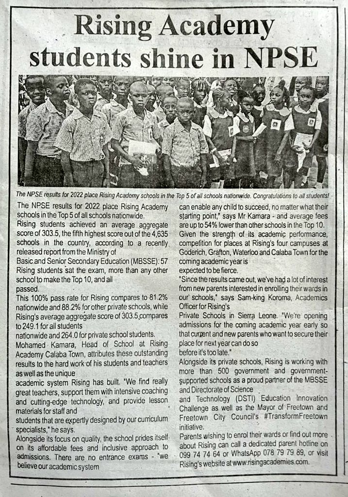 Congratulations to the class of 2022 in Sierra Leone! 🇸🇱