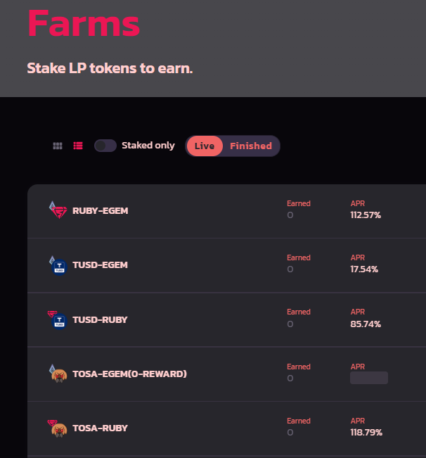 ETHERGEMCOIN's tweet photo. Up to 118% #APR on @RubyswapFinance - only on the #EGEM blockchain

#DeFi https://t.co/LU54PKPmwd