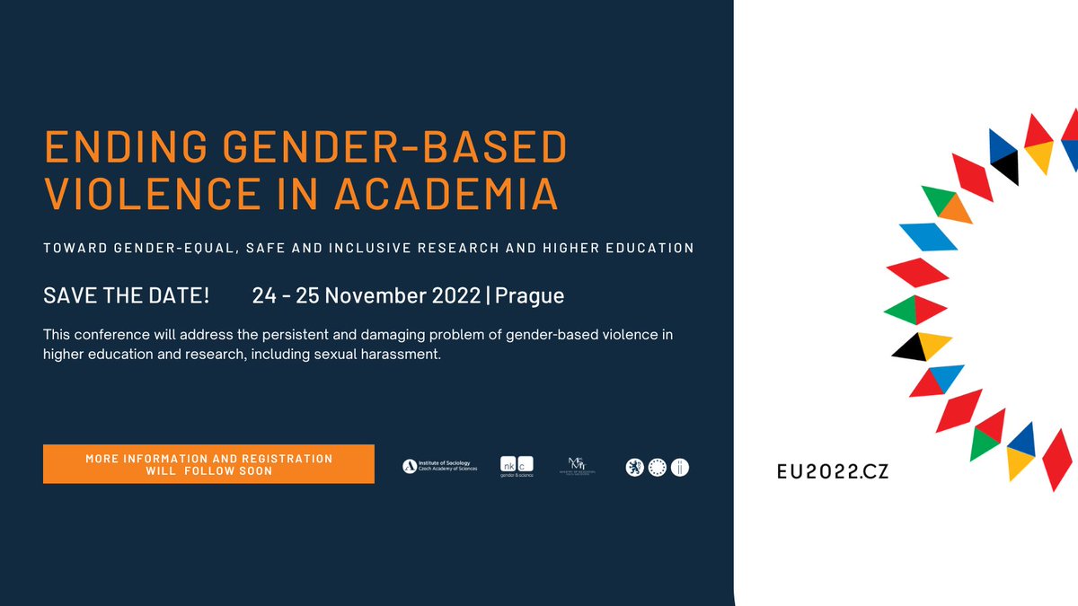 📢 Save the date 
Ending gender-based violence in academia | 24 - 25 November 2022 | Prague 🇨🇿 &amp; online 💻
👉 gbv2022.eu
Organised within the <a href="/EU2022_CZ/">EU2022_CZ</a>. More information and registration coming soon!
#EU2022CZ #genderequality #genderbasedviolence #GBV2022 #academia