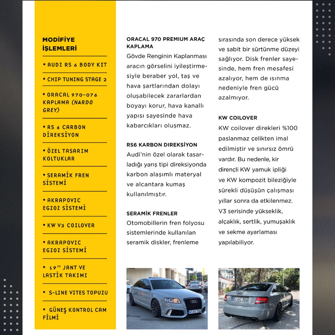 Bu ay Modifiye dosyasında AUDI A6’yı ele aldık. FT Tuning ekibimiz tarafından hazırlanan aracın modifiye işlemlerine dair tüm detaylar ASFalt Magazine Temmuz sayısında sizleri bekliyor. #ASFaltMagazine #ASFOtomotiv #ASF