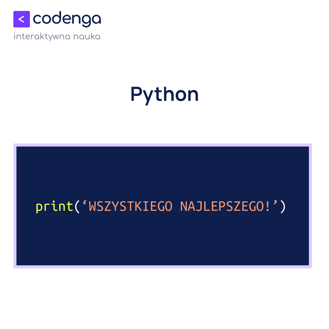 codenga_pl's tweet image. 🎂💻 Najkrótsze ,,WSZYSTKIEGO NAJLEPSZEGO” w całym dotychczasowym zestawieniu- to jest właśnie Python.
#infografika #programowanie #codenga #codengaFacts
