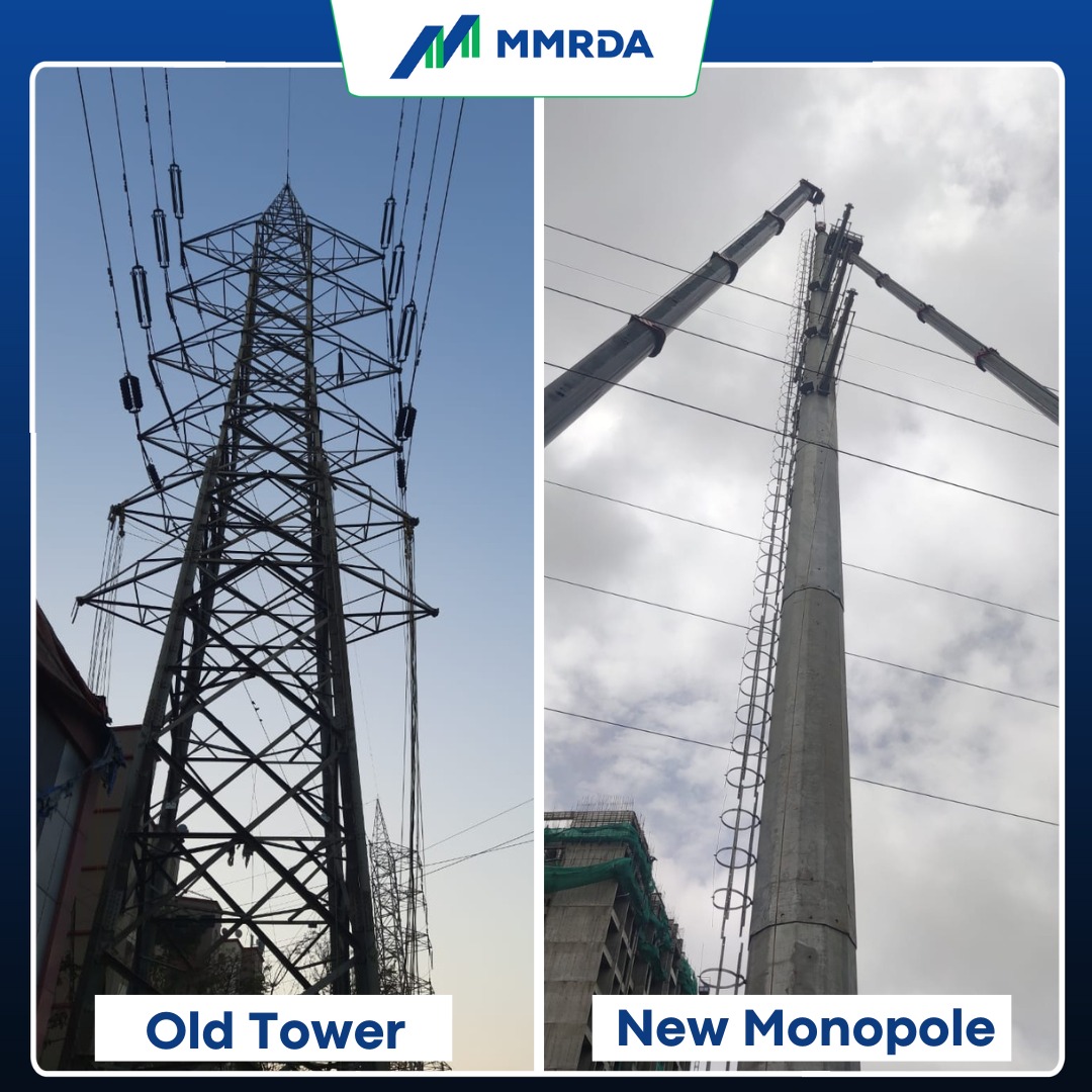 MMRDAOfficial's tweet photo. MetroLine9 Technical Issue Resolution
#MMRDA has successfully completed relocation &amp; installation of all 11 Monopoles under existing 220KV Dahanu Versova Generation line replacing 35yr old HT lines which supply power to Mumbai This shifting of HT line will help speed up metro wrk https://t.co/65rs2hl0AJ