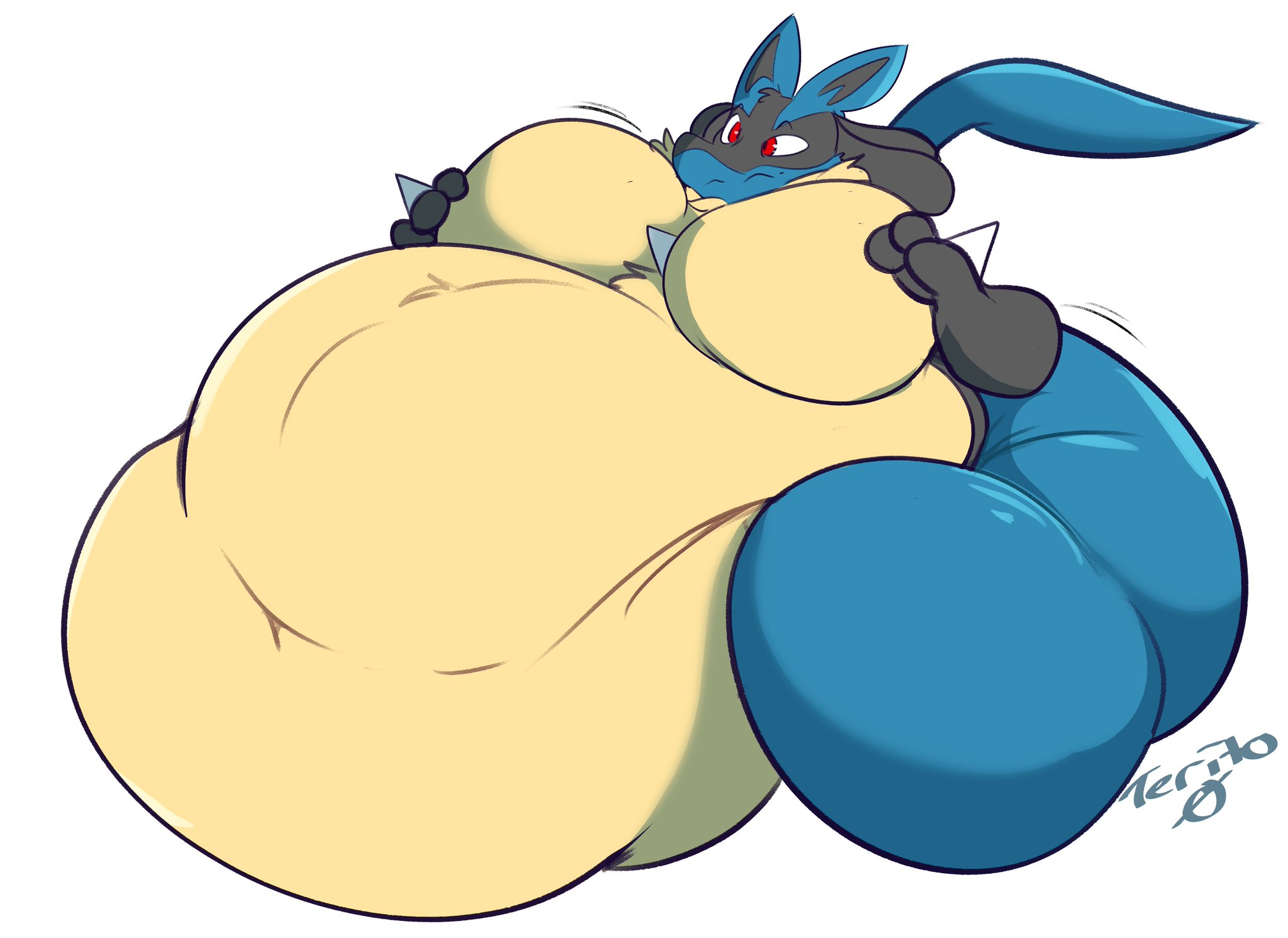 shiny lucario doodle - By @spinycatto on Itaku