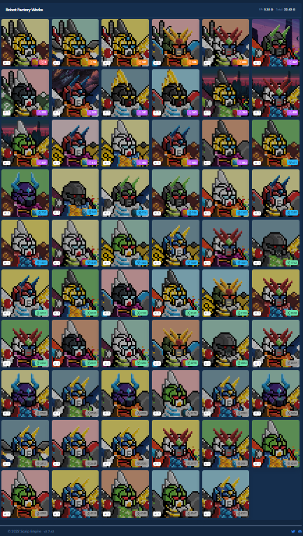 STILL HOLDING 59 OF THESE BOTS. VERY BULLISH ON THE PROJECT ALSO THE TEAM ARE DOING THEIR BEST TO HELP THE COMMUNITY AND BUILD THE PROJECT

#ROBOTFACTORY 
<a href="/RobotFactoryNFT/">Robot Factory Works《工程师》| SOLDOUT</a>