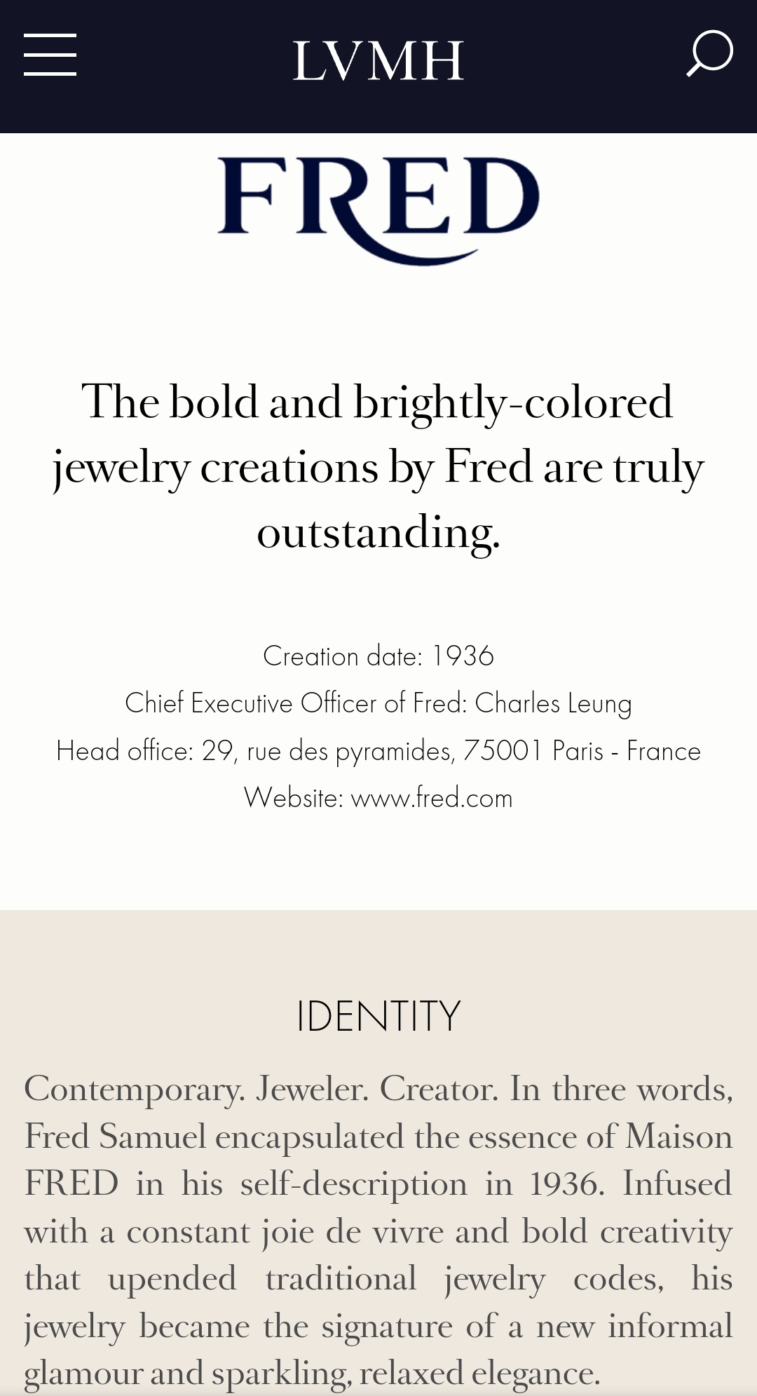 KSG Updates on X: FRED was founded in 1936 by Fred Samuel and is currently  under the LVMH group!   / X