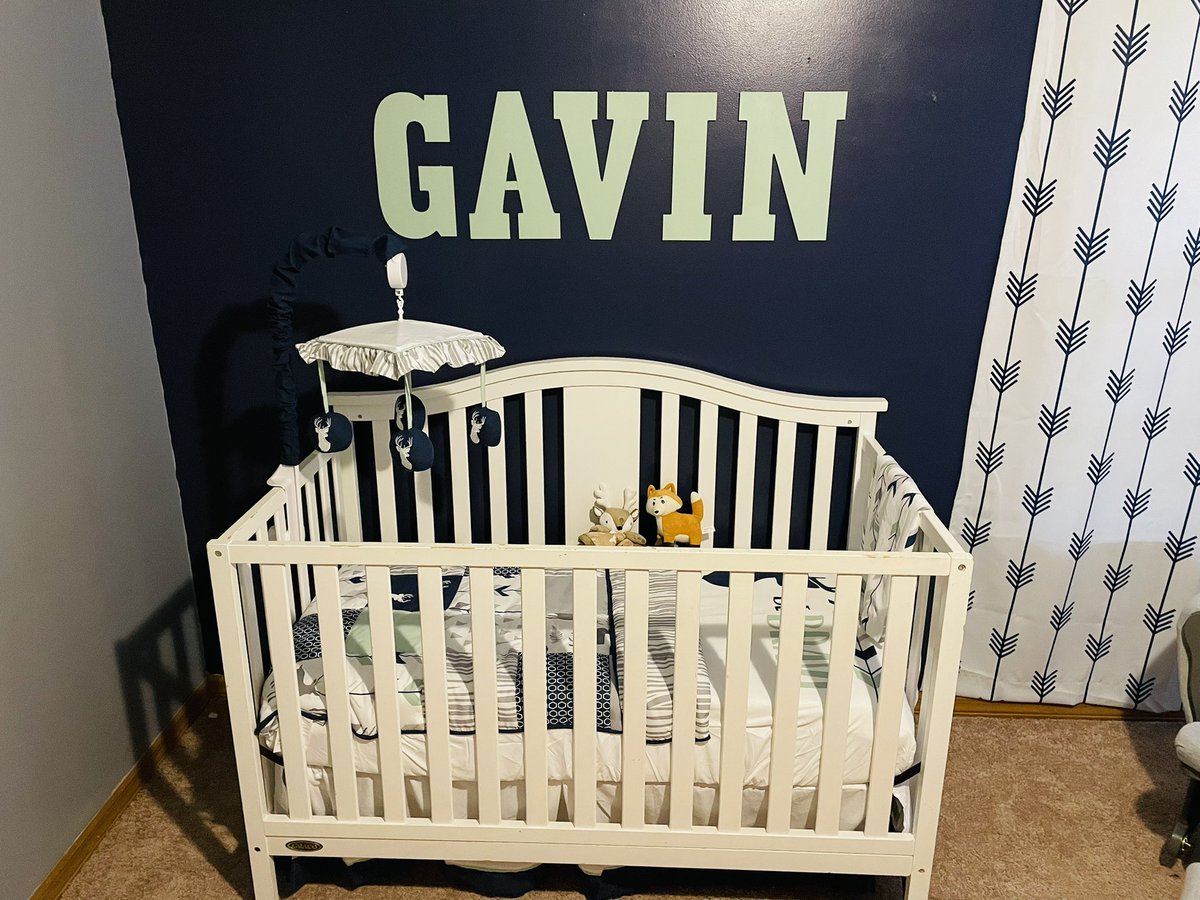 This weekend we were busy celebrating Baby Gavin and finishing his nursery! Grace is so excited to be a big sister ❤️ #GrissomFamilyOf4