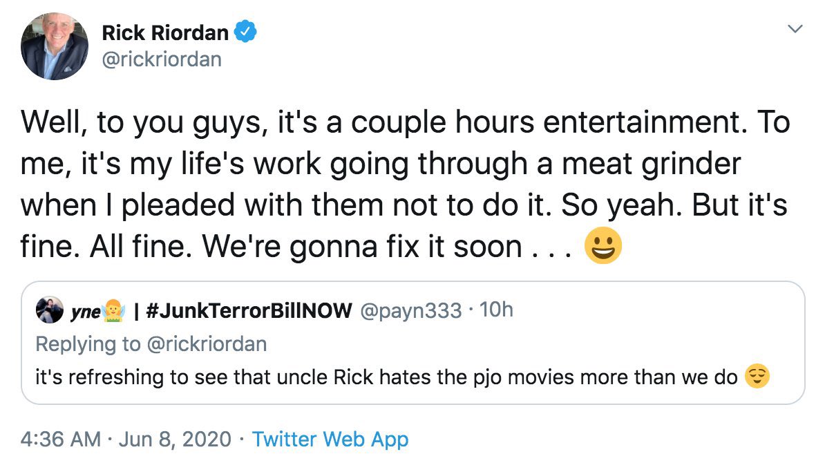 zuzutron's tweet photo. remember when rick riordan spilled https://t.co/Lx84sQGAeO