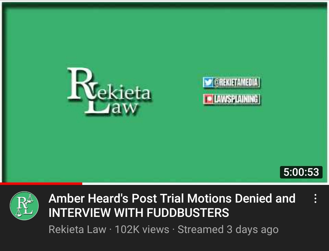 GNinjuh's tweet photo. #LawsplainingTheInterwebs W/ ⚖ #NickRekieta @RekietaLaw 🥃 From 07-14-2022 Jueves
#AmberHeard's #PostTrial #Motions #Denied | #Interview With @FuddBusters!!!

#LawPope
#PopeOfLaw
#RekietaLaw
#TheLAWFIA
#TouchDOWN🏈
#OnPaper?📃
#UNBREADED🚫🍞
https://t.co/UUTEibrz8Y https://t.co/iLjkVeTcc9