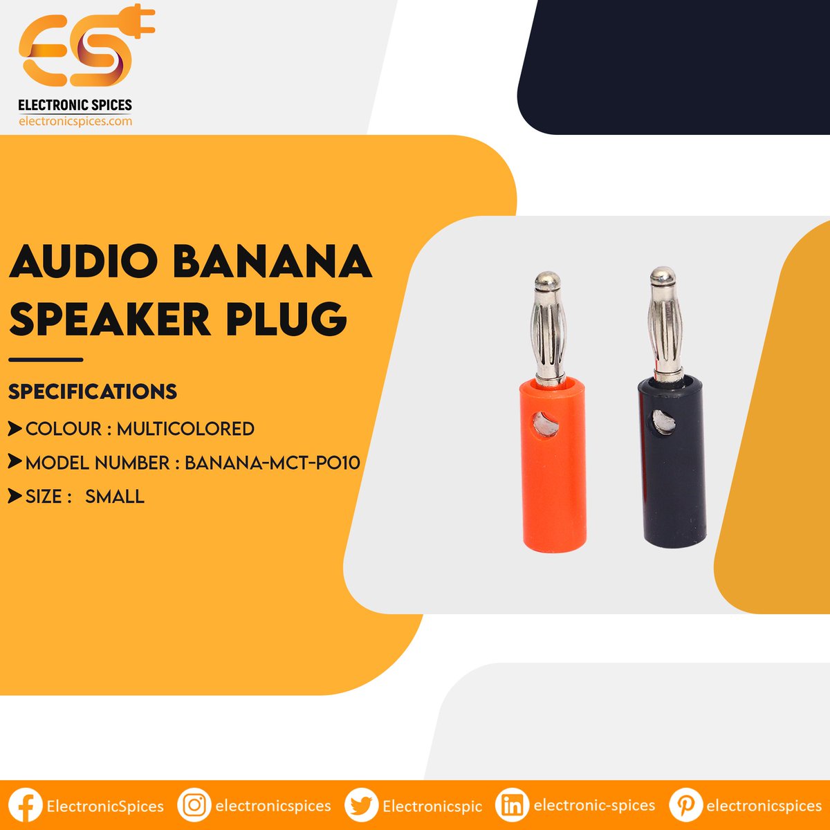 Electronicspic's tweet image. 4mm 10A 9 leaf Red color Male plug banana connector pack of 5pcs
Buy Now:electronicspices.com/product/4mm-10…
#BananaConnector #maleplugbananaConnector #audioconnector #connector #ElectronicSpices #Electronics #ElectronicsComponents #ElectronicsItem #ElectronicsStore #ElectronicsPartsOnline