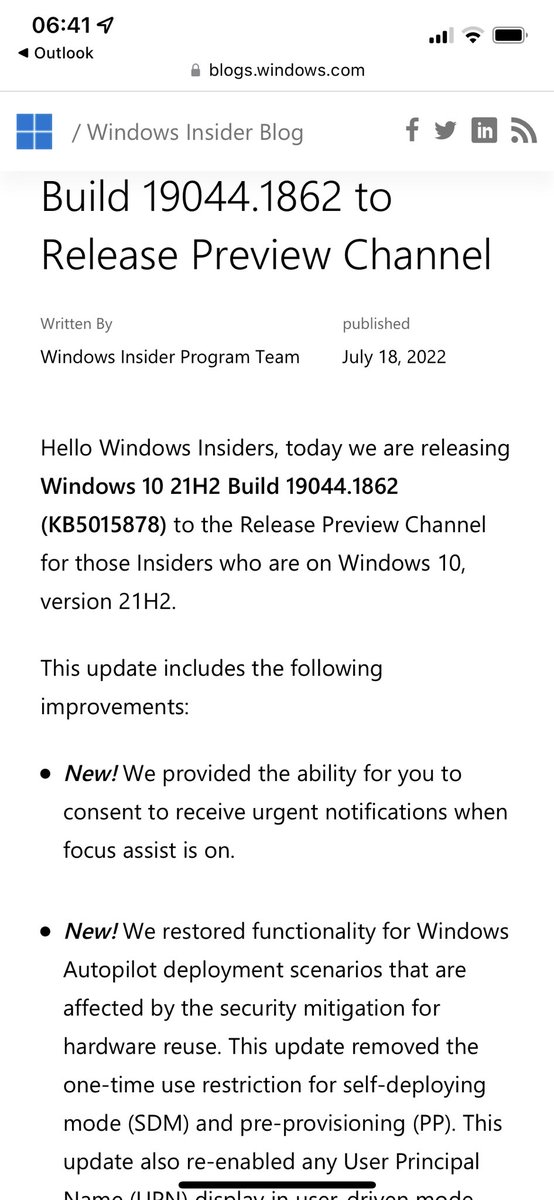 So good to hear we will no longer need to remove the intube object before using autopilot self-deploying or pre proviosioning anymore (in the future) 

#mem #msintune #mempoweres #windowsautopilot #intune