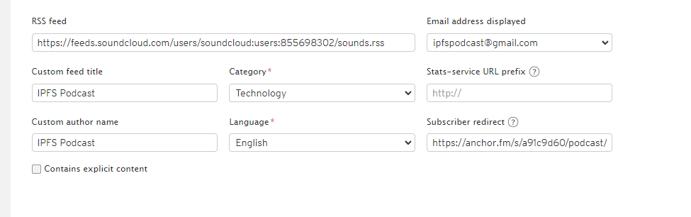 ipfspodcast's tweet photo. @anchor how do I get support for migrating from @SCsupport @SoundCloud ?
https://t.co/zNAFgxoG0u

It seems to be stuck even though I've put in the RSS feed to redirect? https://t.co/5tAf5iY4Hk