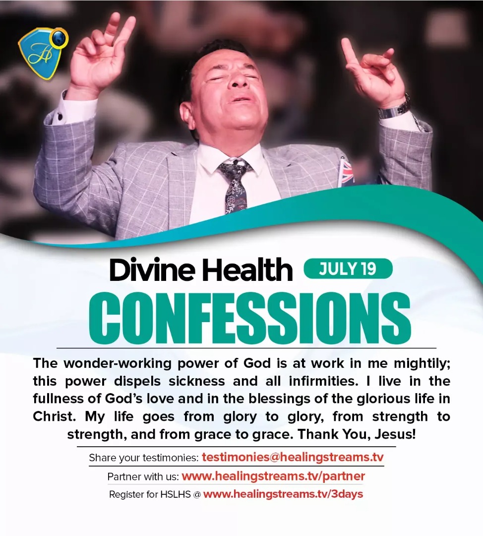HSTV_'s tweet photo. I live in the fullness of God's love and in the blessings of the glorious life in Christ.
Hallelujah!
Listen to our podcast on https://t.co/BwBCCY5juK
#HealingStreamsTV
#DailyHealthConfession
#ChristJesus
#PastorChris
#HSLHS https://t.co/UrFxnPOyCb