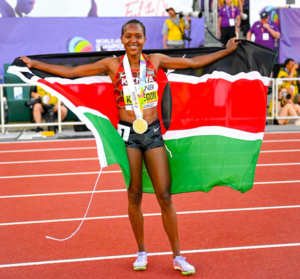 Incredible performance! Congratulations Faith Kipyegon for winning Gold and regaining your world 1500M title. Well in Judith Korir and Stanley Mburu for clinching Silver on your respective races and Conseslus Kipruto’s Bronze.