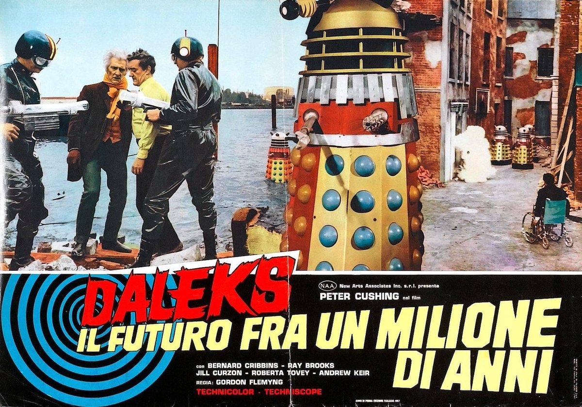 Great poster artwork For an overseas release of Daleks Invasion Earth 2150AD. #DaleksInvasionEarth2150AD #PeterCushing