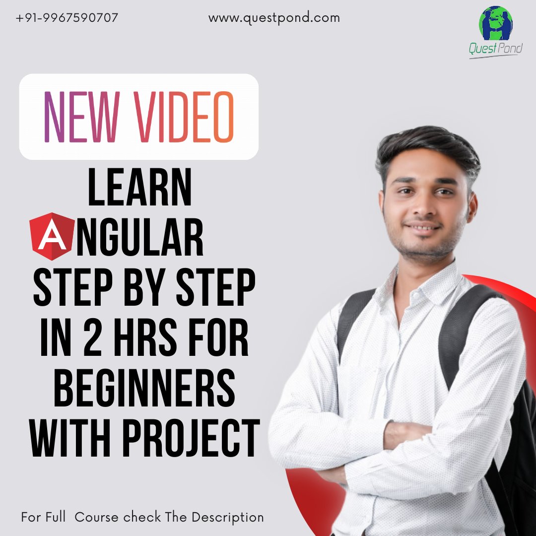 questpond's tweet photo. A new step by step for #angular tutorial for beginners with Project.
Click here : https://t.co/Gub7peflMj.
.
.
#Angular #angulardeveloper #stepbysteptutorial #2hours #beginners #programmers #learnwithexpert #QuestPond #shivprasadkoirala #trainingforfresher https://t.co/VNHoNmLLZN