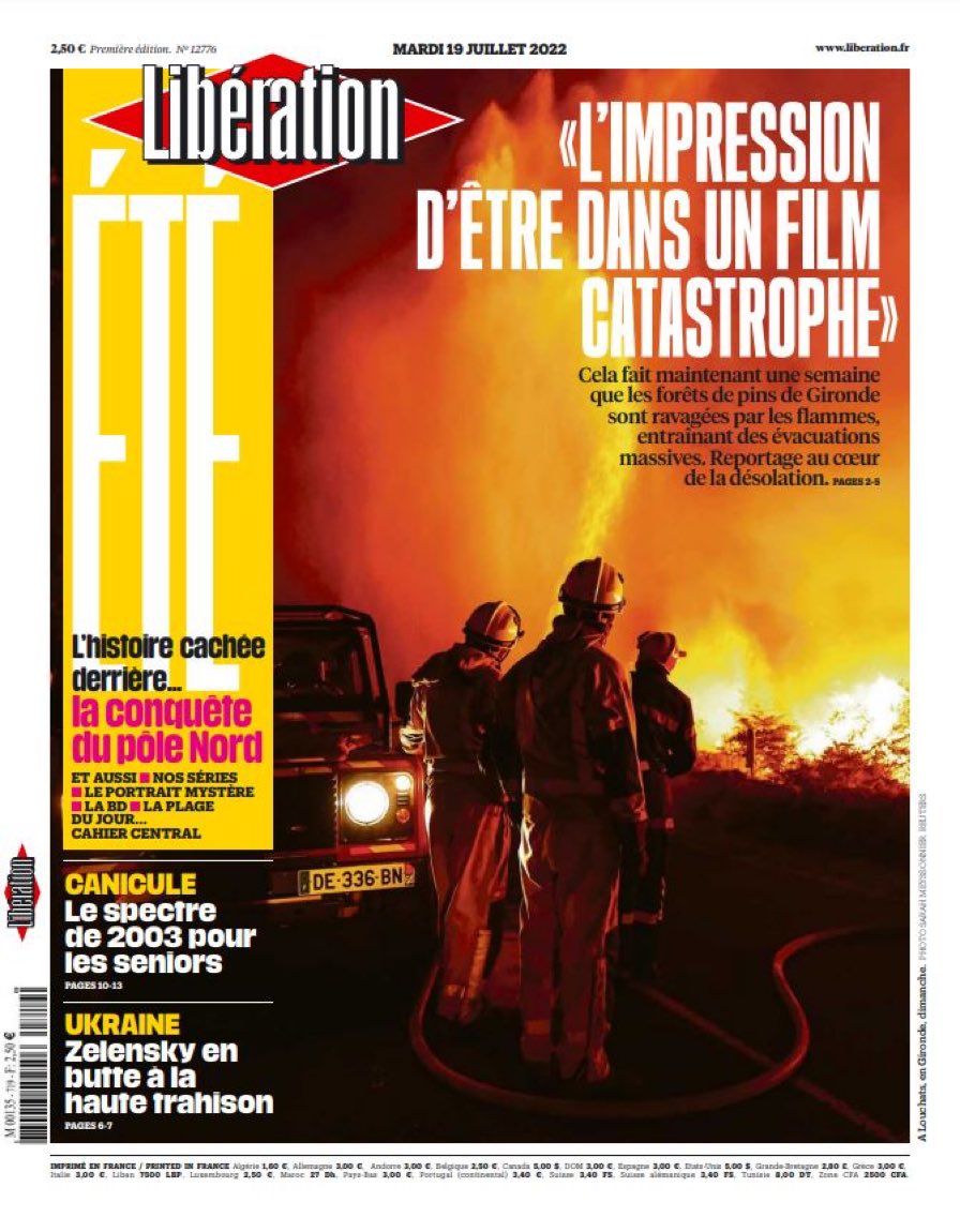 laurebretton's tweet photo. Dans @libe ce matin, @MargauxLacroux @FonteneauEva @BeaugeLucie et @bland_lvgn sur le front du dérèglement climatique et des incendies #EquipeA https://t.co/sPCOAOf9Sw
