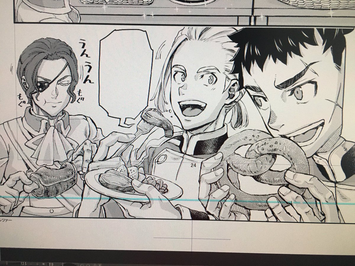 軍靴のバルツァー90話脱稿しました。
お祝いにプレッツェルもぐもぐ🥨
今日から91話の作画開始&amp;鉄血キュッヒェのネームも同時進行 