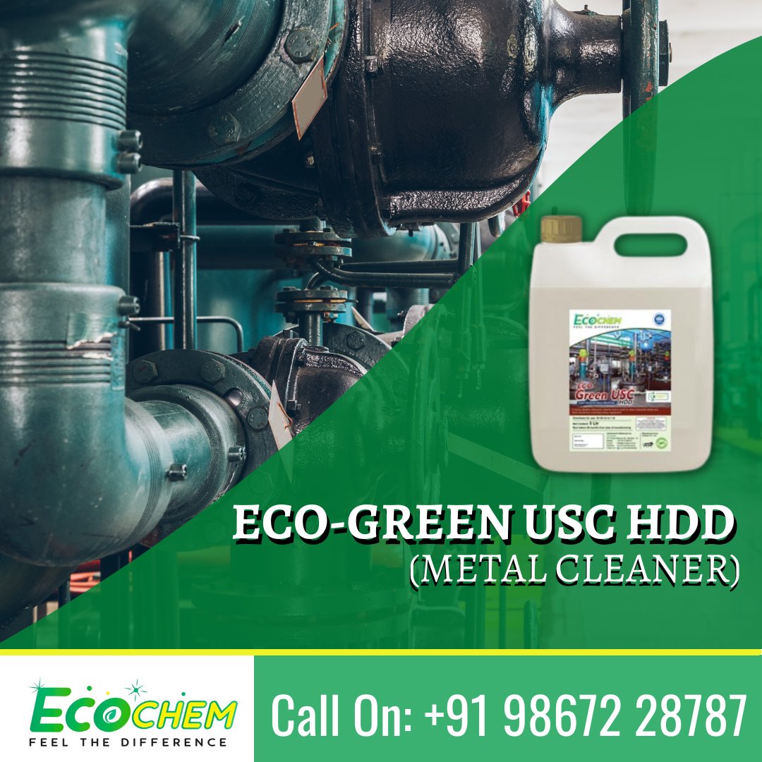 ecochemindia's tweet image. Eco-Green USC HDD is a strong alkaline ultrasonic metal cleaner that is used for a wide range of precious metals and steel surfaces.
.
.
.
#cleaningchemical #metalcleaner #ecochem #ecofriendly