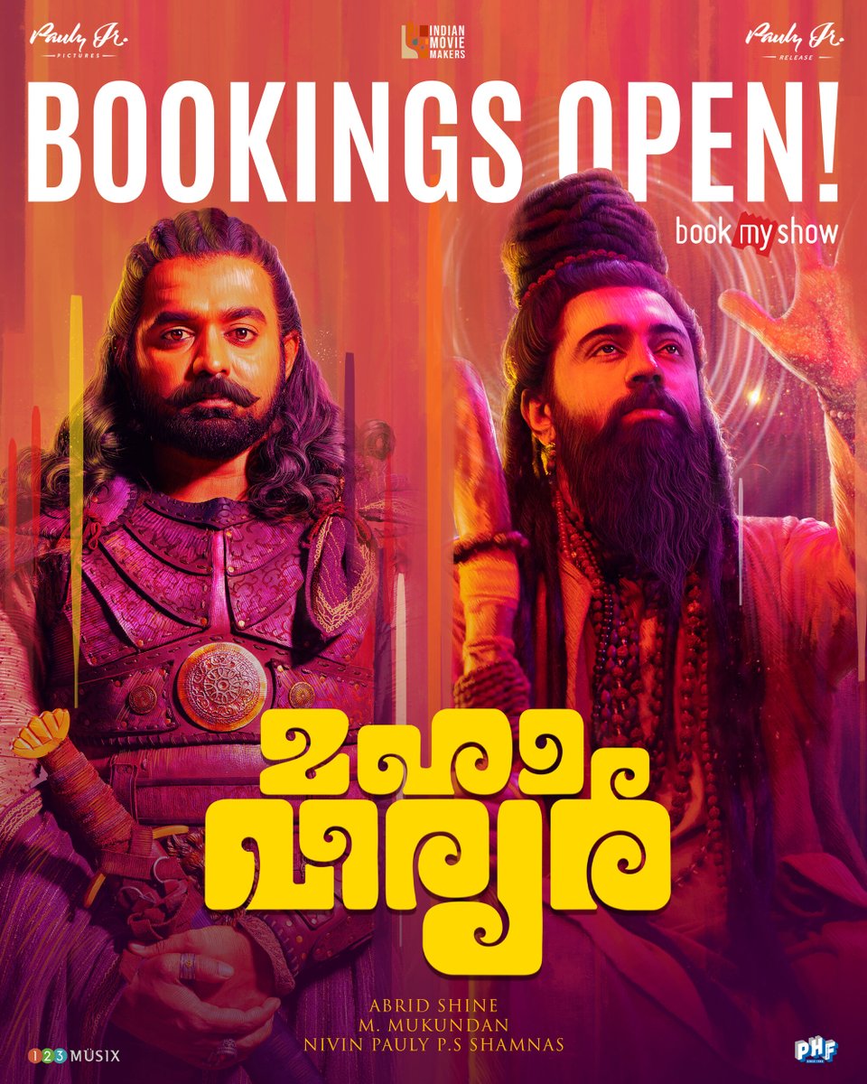 NivinOfficial's tweet photo. #Mahaveeryar 2️⃣ days to go! 
Booking open now https://t.co/5aCHwjivEu
#BookingOpen 🎟  #AbridShine  #MMukundan @PaulyPictures #IndianMovieMakers
@actorasifali @LalDirector @shanvisrivastav #PSShamnas https://t.co/eGxYqfLeZF