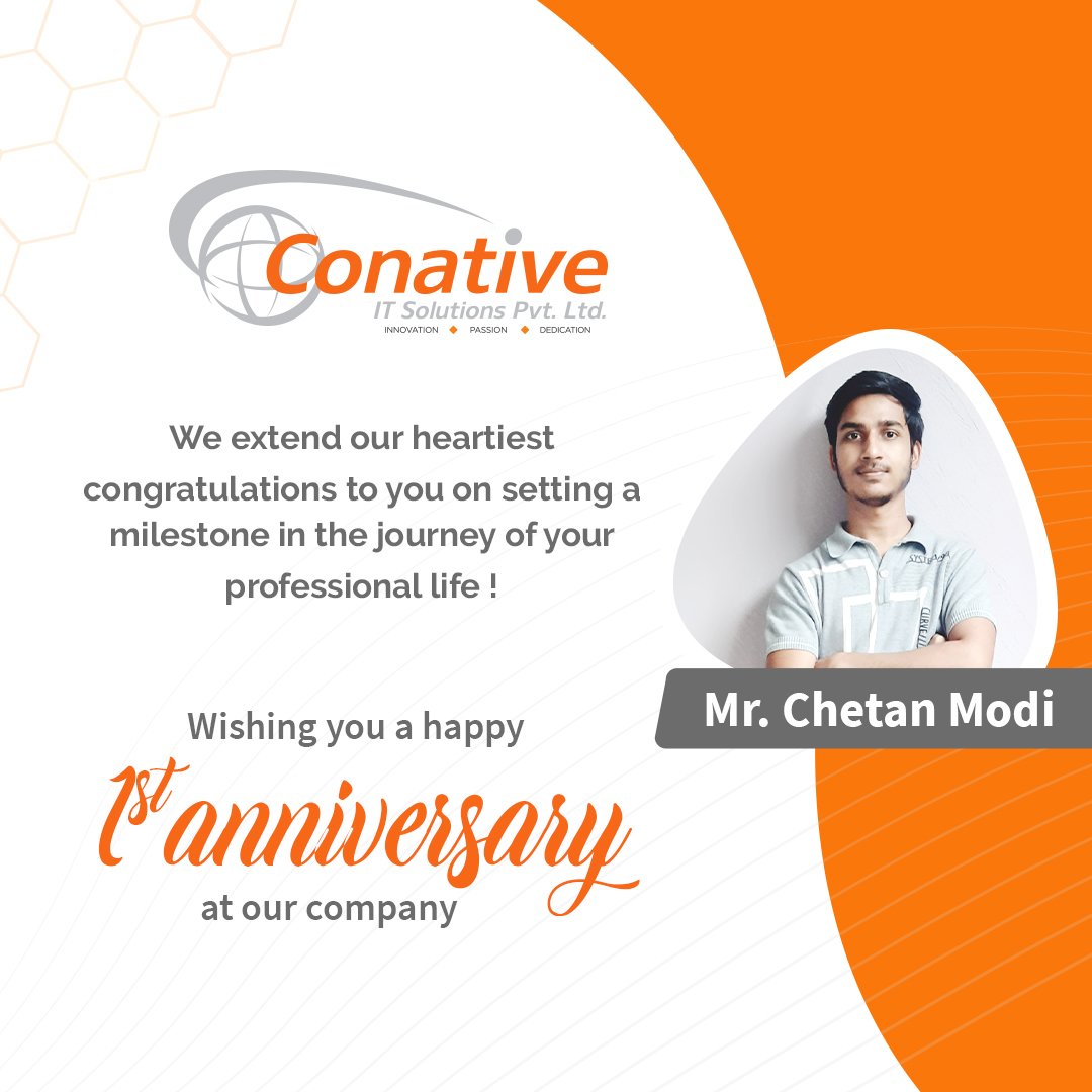 CITSINDORE's tweet photo. Congratulations on your work anniversary with us! Your hard work is on display every day, and we truly appreciate your dedication.

Wishing a very Happy Work Anniversary to Mr. Chetan Modi !! 🎁🥳🍫🥂

#workanniversary #1stworkanniversary #conativeemployee #conativeitsolutions https://t.co/YnUPo4TcWL
