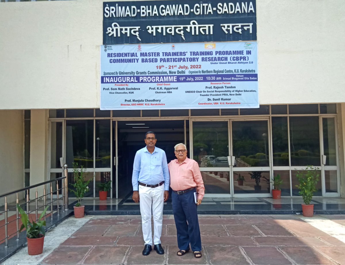 RTandon_PRIA's tweet photo. Next north zone training of Master Trainers in #communitybasedparticipatoryresearch under @ugc_india @Unnatbharat_Tw about to begin @kuknewsalert delighted to join Prof Sunil Kumar regl coord @PRIA_India @UNESCOchairCBR https://t.co/XIPofvksJV