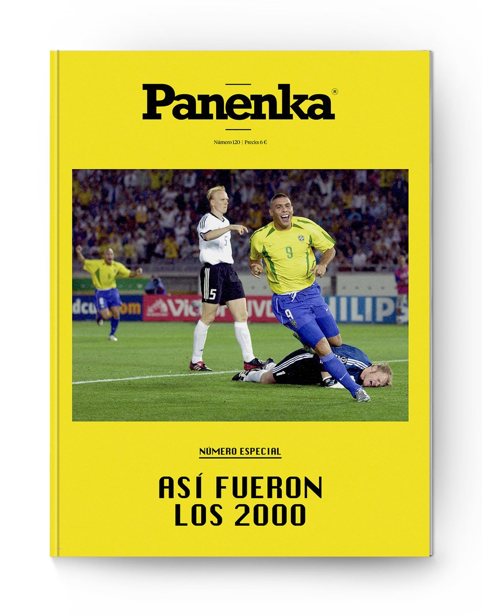 RevistaPanenka's tweet photo. Ya está aquí el #Panenka120.
El fútbol en los 2000: Ronaldo, Benítez, Deco, Beckham, Juninho, Charisteas, Mia Hamm, Makaay, Owen, Del Piero, Ronaldinho, Castolo. Y muchos más. 
Qué felices fuimos.
Avance de contenidos: https://t.co/Kmn2rLZTRB
Hazte con él: https://t.co/GC644XB9XB https://t.co/NfOeCw7S5V