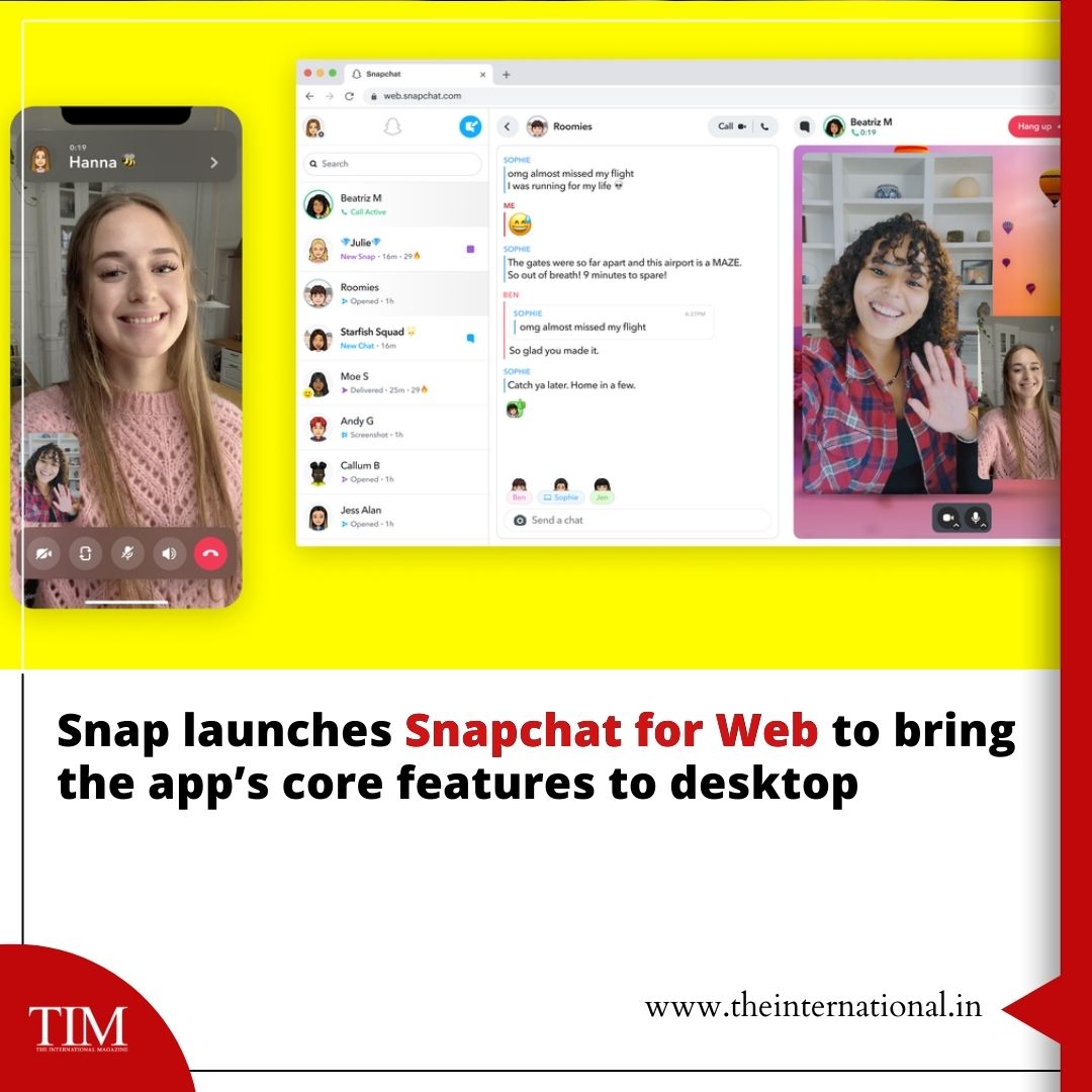 TIMOFFICIAL94's tweet photo. Snap Inc said on Monday it is introducing the web version of its photo messaging app Snapchat,, allowing users to chat, snap and video call from their computers.
Visit our website for daily news
https://t.co/DE4ULt2OyQ
#TIM #instasnapchat #snapchat #webversion @Snapchat @Snap https://t.co/FdtxRgZmsw