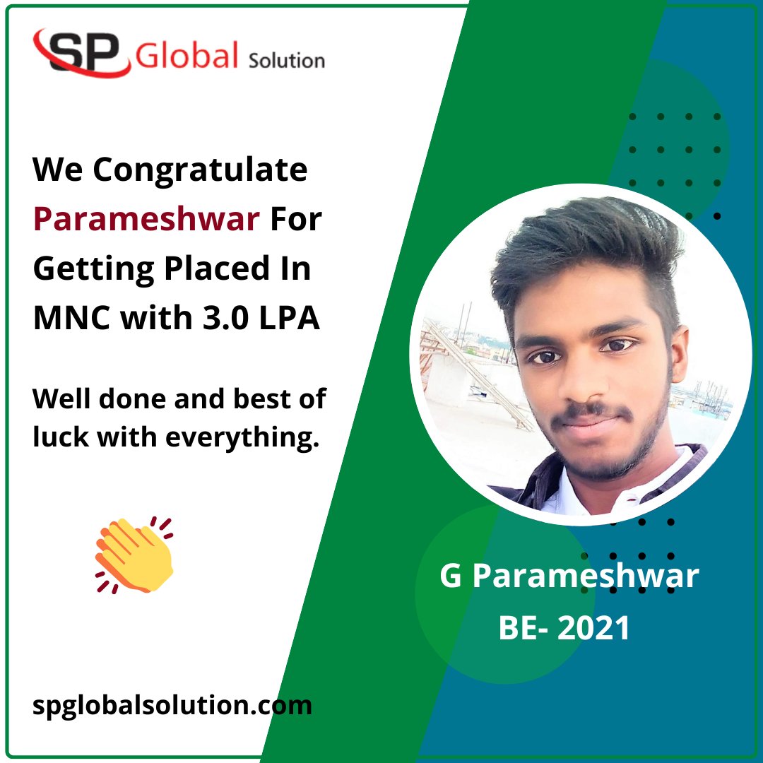 sp_solution's tweet photo. #Congratulations #Parameshwar for getting selected.
Wishing you the best and plenty of success in your new job.
#spglobalsolution #Java #training #javadeveloper #success #job https://t.co/gB3jONf1J6