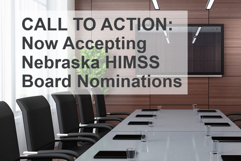 Are you or a fellow Nebraska HIMSS member a good fit for the Board of Directors? Nominations are now being accepted for President-Elect, Treasurer, Director-at-Large, and Communications Chair! lp.constantcontactpages.com/sv/xigPcXw/NEH…