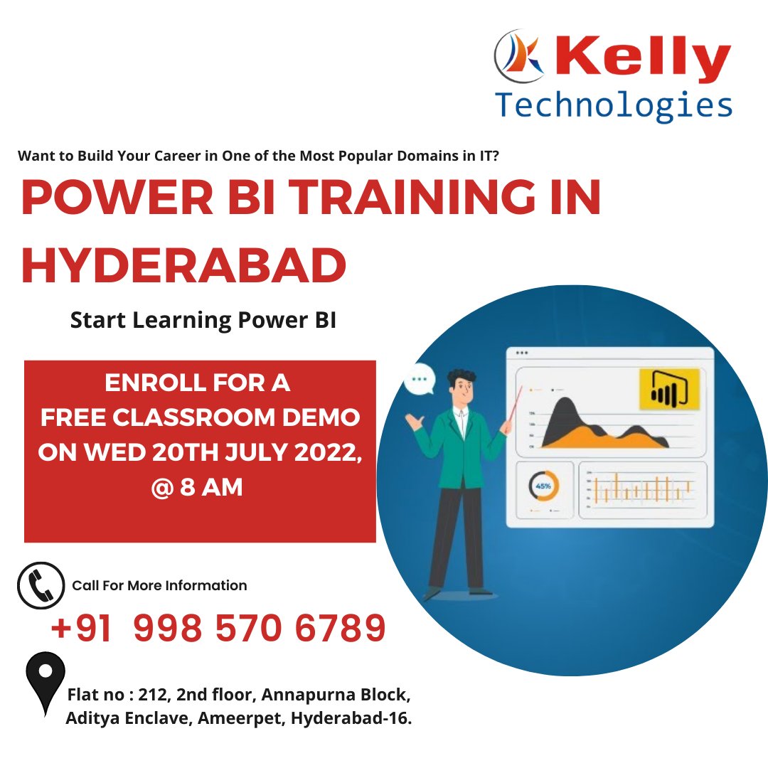 KellyTechno_adm's tweet photo. Fast-Track Your IT Career with Power BI Course Free Classroom Demo On Session On At Kelly Technologies 
For More:
https://t.co/AbUjU03vje
For More:
https://t.co/7RMW833u5r
#PowerBITraining #PowerBICourse #Hyderabad https://t.co/Qt3HumgvOg