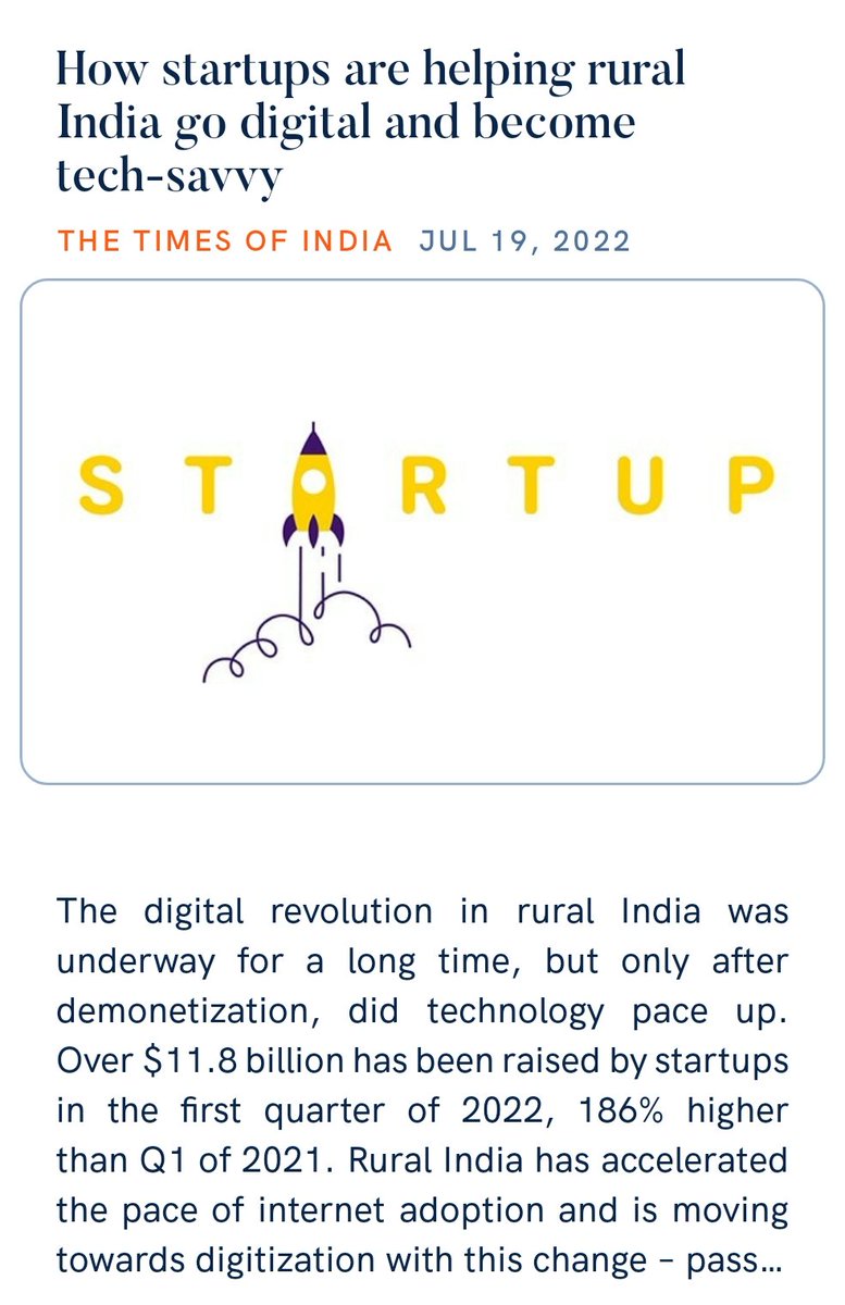 BJPLive's tweet photo. How startups are helping rural India go digital and become tech-savvy
https://t.co/WqTyJmMvu2 #BJPNewsTrack https://t.co/tJOK2p1EUs