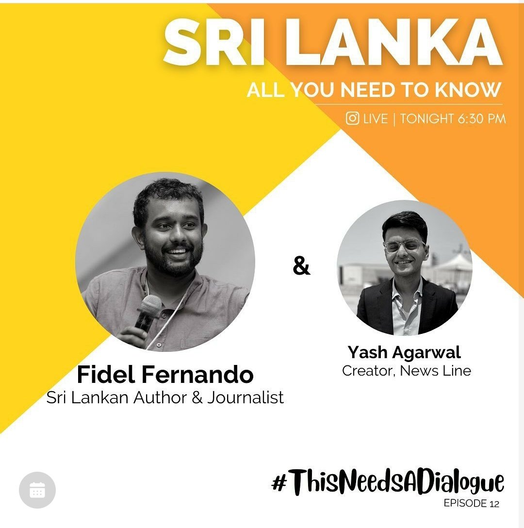 Will be chatting to Newsline at 6:30pm tonight about Sri Lanka's economic and political crises. 

Join us on insta live.

instagram.com/newsline.in?ig…