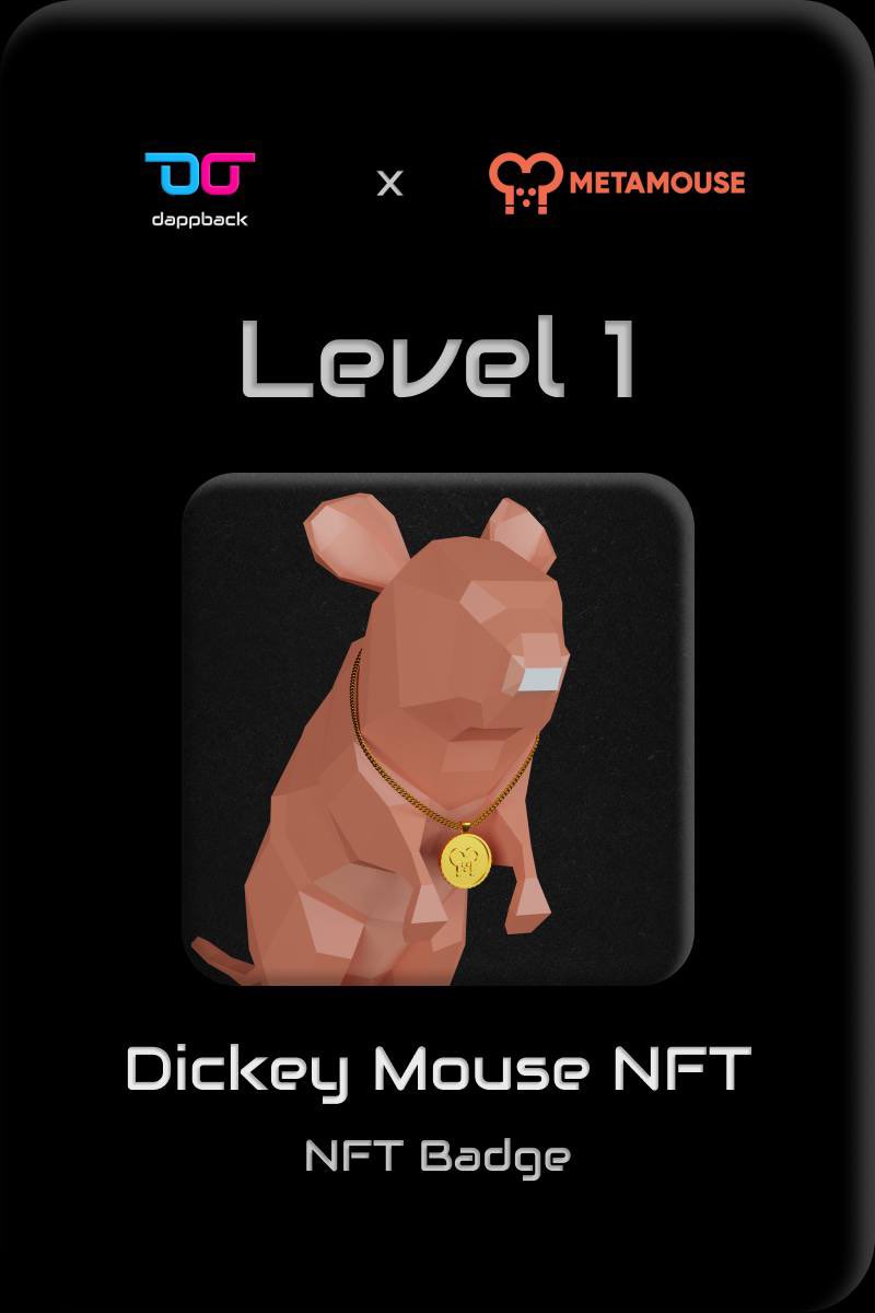 Metamouse_Pay's tweet photo. 🏅 Shout out to all Level 1 users of our Web3 Task Journey and HODLers of our 'Dickey Mouse' NFT!

💎 We're releasing new tasks, levels &amp; rewards with @DappBackHQ soon!

✅ Rack up as many coins as you can and task away on https://t.co/5fCyPIvAhb https://t.co/MgGTT16SlR