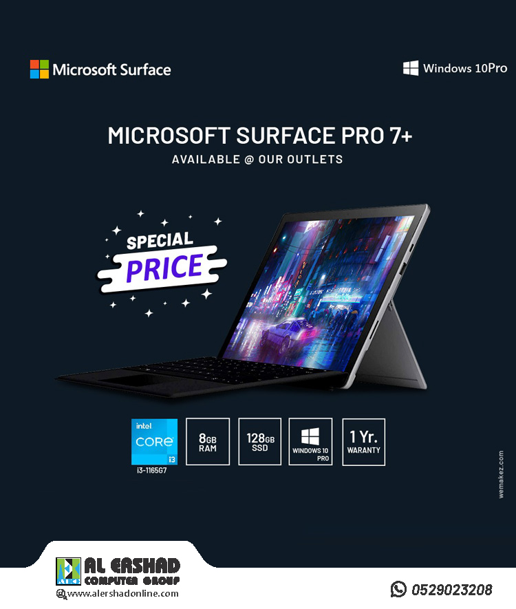 Microsoft Surface Pro 7+
✔ 1 Year Warranty
✔ CORE I3
✔ 128 SSD
✔ 8 GB RAM
Available @ ➡ alershadonline.com
Whats app @ ➡ wa.me/+971529023208
#microsoft #computers #technology #computeraccessories #alershadonline #alershadgroup #uae #dubai #abudhabi #sharjah