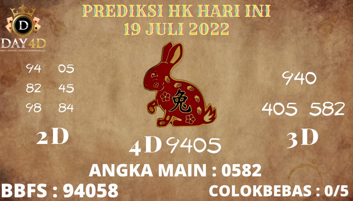 Official_Day4d's tweet photo. PREDIKSI TOGEL JITU DAY4D

#day4d #togelterpercaya #togel #togel #togelsingapore #togelsidney #togelhongkong #togelindonesia #together ##slothariini #slot #slotmachine #sloth #slotpragmaticplay #slotgacor #slotgame https://t.co/UQoncBzanu