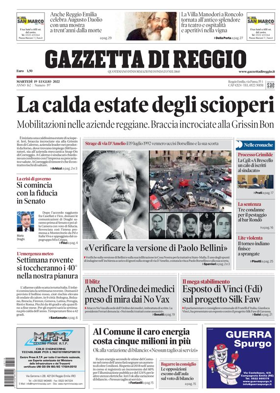 Ecco la nostra prima pagina di oggi.

Ci trovate in edicola e in versione digitale sul nostro sito 

gazzettadireggio.it

#buongiorno #reggioemilia #gazzettadireggio #primapagina #edicola #quotidiano