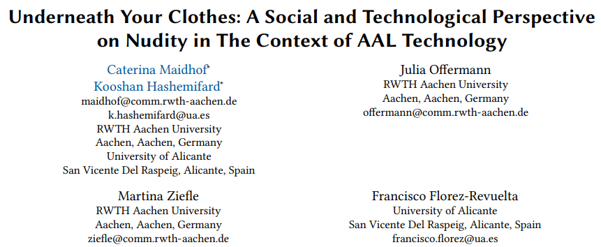 My paper "Underneath Your Clothes: A #Social and #Technological Perspective on #Nudity in The Context of #AAL #Technology", outcome of <a href="/visuAAL_ITN/">visuAAL</a>, presented at <a href="/acm_petra/">PETRA Conference</a>, is available at dl.acm.org/doi/abs/10.114….

#privacy