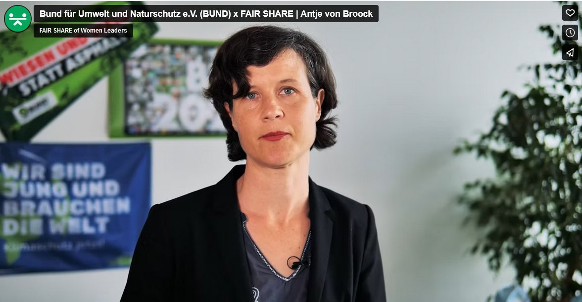 fairwl_de's tweet photo. Und wieder ein Neuzugang in der #FairShareCommitment Community:
der Bund für Umwelt und Naturschutz Deutschland e.V. (@bund_net)
GFin Antje von Broock, @avbroock, erzählt in diesem Video, was #Geschlechtergerechtigkeit für ihre Organisation bedeutet.
https://t.co/IQ77KYfe2a https://t.co/jk6iniHUSK