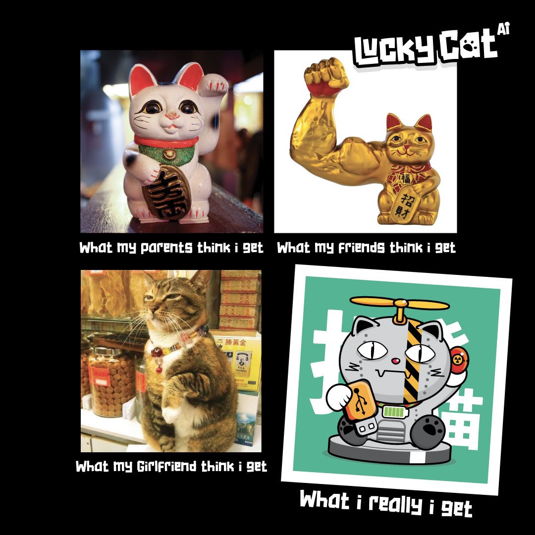 When I tell people I'm gonna get the
LuckyCat Al NFT, this is what others reaction…🐱

#luckycat
#lucky #cat #NFTs 
#community #investing 
#metagenesisfrens #Metaverse