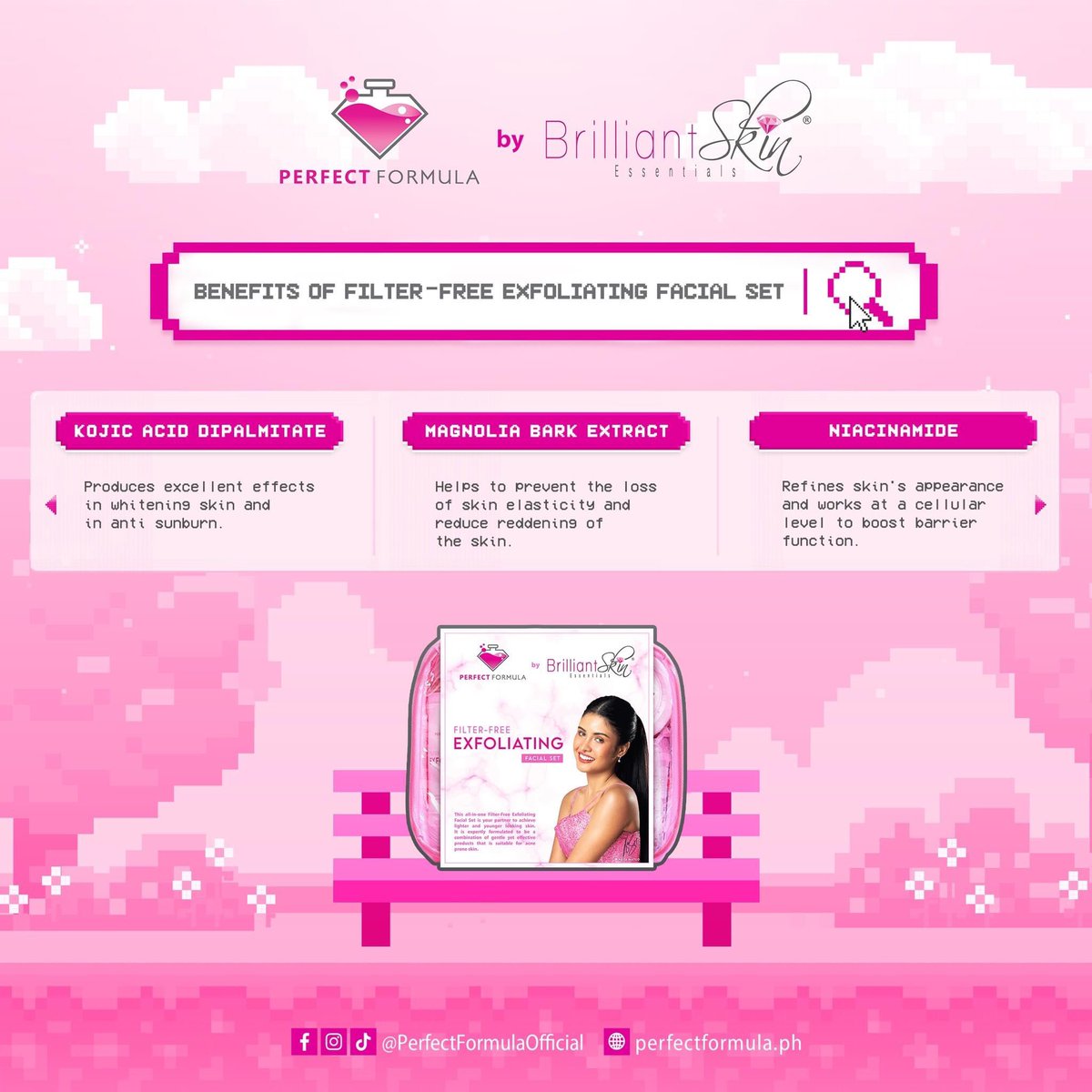 _PFofficial's tweet photo. Are you curious what are the benefits of our Mild Filter-Free Exfoliating Facial Set? π₯°
Check this out! π€
#FilterFreeExfoliatingFacialSet β¨
#PerfectlyBrilliant ππ§ͺ
#PerfectFormula π§ͺ
#SHEDidIt πͺπ» https://t.co/VgQvGQ2VLL