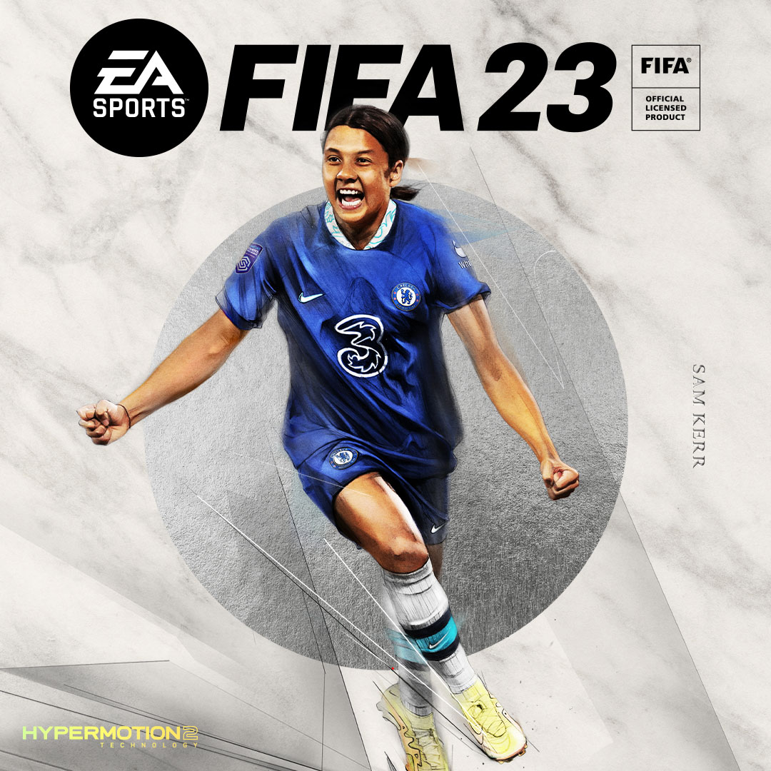 ChelseaFC's tweet photo. Who else other than @SamKerr1? 🔥
 
She's the global cover star for #FIFA23 with the full reveal tomorrow! 🤩 https://t.co/V4fhVtC4lP