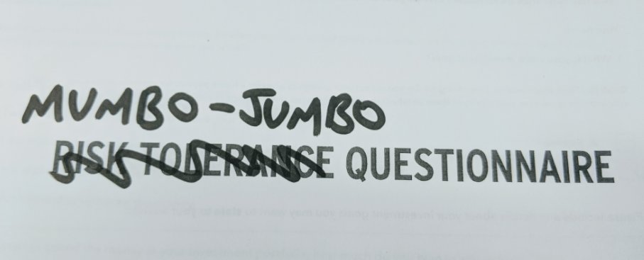 NickLincoln's tweet photo. 1/n

For years/decades Jo Public has filled out Mumbo Jumbo Questionnaires (MJQs).

She then got shoved into a "risk-aligned" portfolio off the back of the MJQs. @MavenAdviser @AlanJLSmith https://t.co/Ddtj4HjnQz