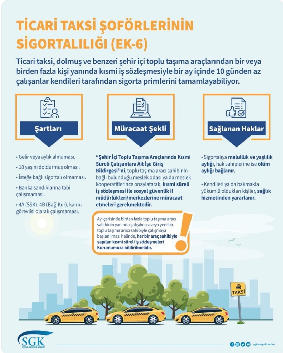 TunceliSgim's tweet photo. Ticari taksi şoförlerinin sigortalılığı nasıl olur ? https://t.co/R8yIlK5csO