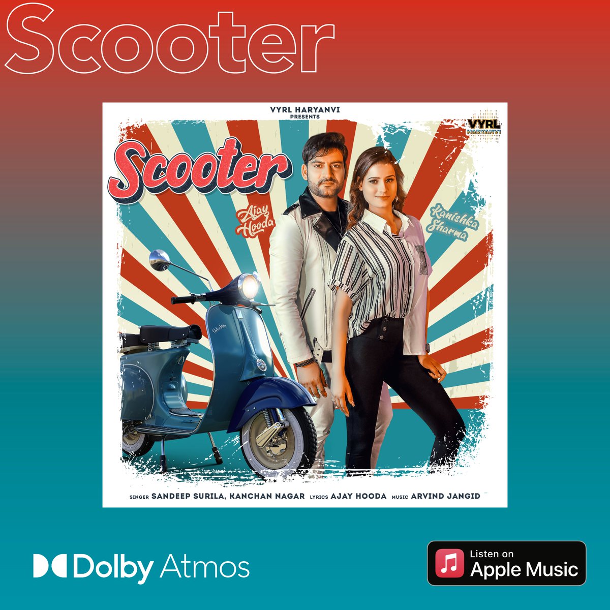 DolbyIn's tweet photo. Immerse in every beat drop with Scooter in #DolbyAtmos. Listen on @AppleMusic

#VYRLHaryanvi #AjayHooda #KanchanNagar #KanishkaSharma #SandeepSurila #DeepeshGoyal #ArvindJangid https://t.co/AfuxM4xT3V