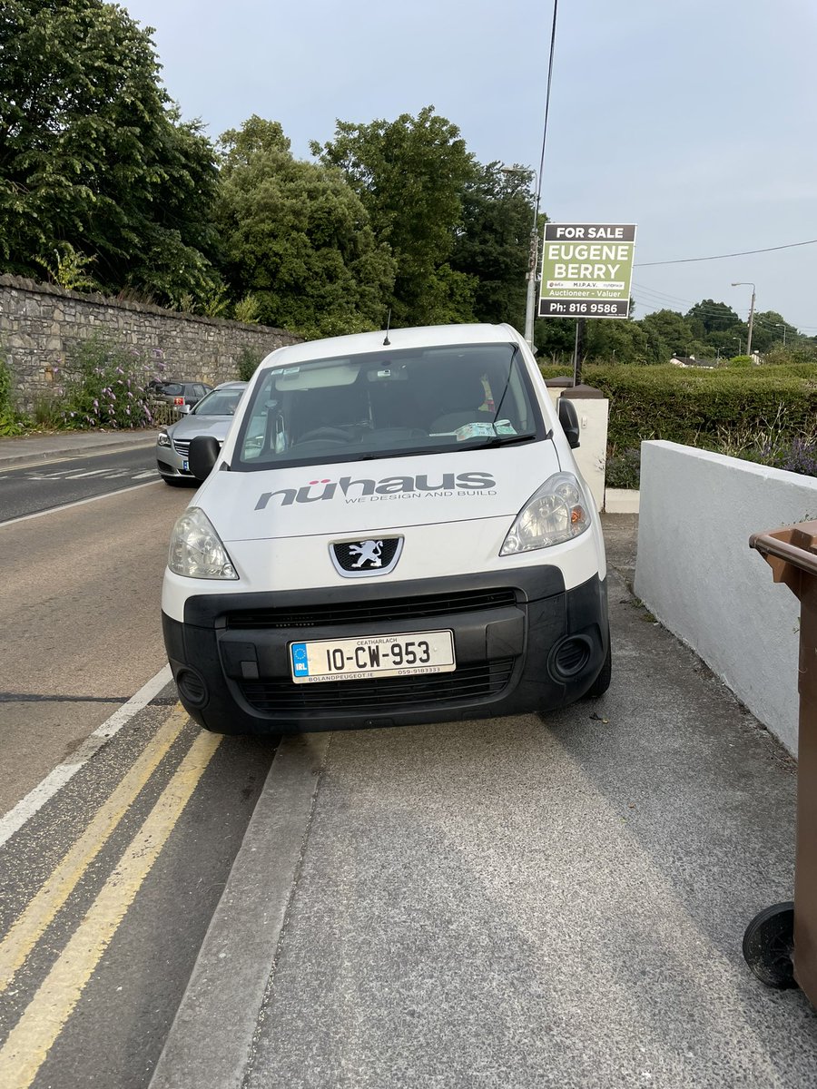 Hi <a href="/nuhausireland/">Nuhaus Ireland</a>

I asked the driver of this van to move so I could get the buggy past so I wouldn’t have to walk on a road and was politely told to “Fuck Off” and “these are expensive tools”

Do better.