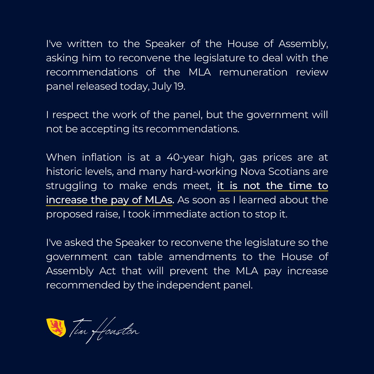 Tim Houston tweet media