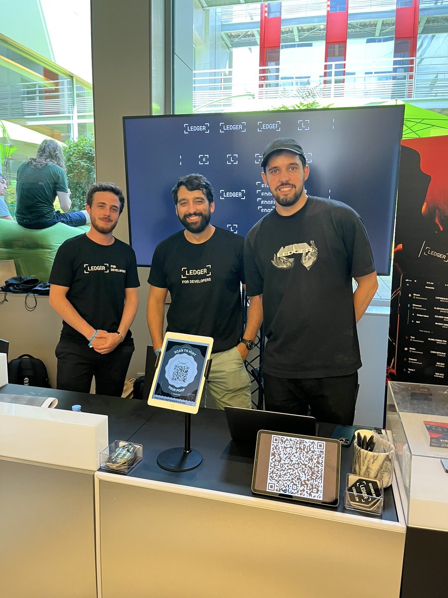Ledger's tweet photo. We’re here at @EthCC - the Ledger Booth is on the 5th floor. We have Nano S Plus and Nano X for sale - come by our booth, meet our team and hang out! https://t.co/G6pEd6mwKO