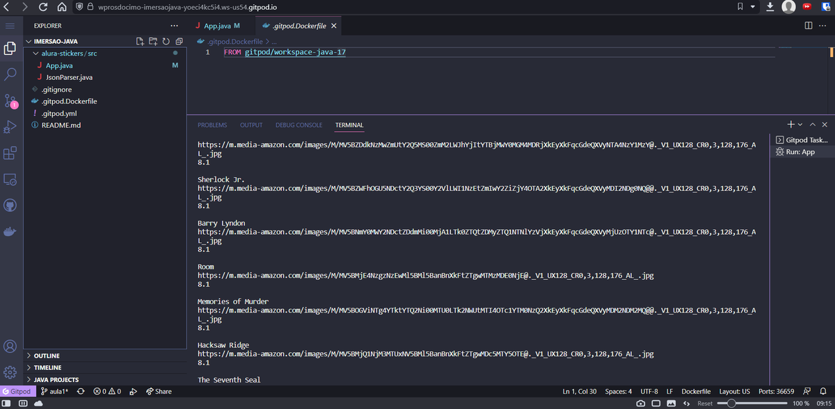 wprosdocimo's tweet image. Enfim... rodando... #ImersãoJava no @gitpod