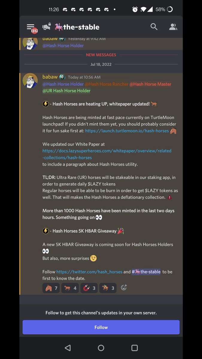 Incase anyone missed why I am so bullish on #HederaNFT <a href="/hash_horses/">Hash Horses</a> at these prices check out the update announced yesterday below 👇🏽 

This project is OG and this is BULLISH as fuck. If you think it’s done it’s not because we’re just getting started 🧹 🧹 

#HBARbarians #HBARNFT